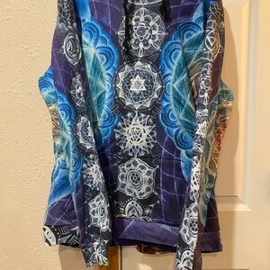 Blue and Purple Geometric Women's Hoodie